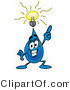 Illustration of a Cartoon Water Drop Mascot with a Bright Idea by Mascot Junction
