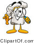 Illustration of a Chef Hat Mascot Looking Through a Magnifying Glass by Mascot Junction