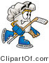 Illustration of a Chef Hat Mascot Playing Ice Hockey by Mascot Junction