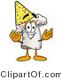 Illustration of a Chef Hat Mascot Wearing a Birthday Party Hat by Mascot Junction