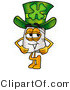 Illustration of a Chef Hat Mascot Wearing a Saint Patricks Day Hat with a Clover on It by Mascot Junction