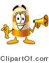 Illustration of a Construction Safety Barrel Mascot Holding a Megaphone by Mascot Junction