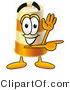 Illustration of a Construction Safety Barrel Mascot Waving and Pointing by Mascot Junction
