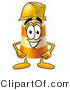 Illustration of a Construction Safety Barrel Mascot Wearing a Helmet by Mascot Junction