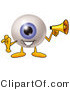 Illustration of a Eyeball Mascot Holding a Megaphone by Mascot Junction