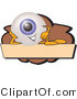 Illustration of a Eyeball Mascot on a Blank Brown and Tan Label by Mascot Junction