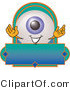 Illustration of a Eyeball Mascot on a Blank Business Label by Mascot Junction