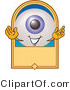 Illustration of a Eyeball Mascot on a Blank Tan Label by Mascot Junction