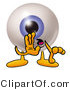 Illustration of a Eyeball Mascot Whispering and Gossiping by Mascot Junction
