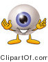 Illustration of a Eyeball Mascot with Welcoming Open Arms by Mascot Junction