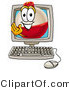 Illustration of a Fishing Bobber Mascot Waving from Inside a Computer Screen by Mascot Junction