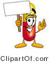 Illustration of a Medical Pill Capsule Mascot Holding a Blank Sign by Toons4Biz
