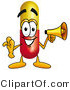 Illustration of a Medical Pill Capsule Mascot Holding a Megaphone by Toons4Biz