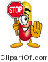 Illustration of a Medical Pill Capsule Mascot Holding a Stop Sign by Mascot Junction