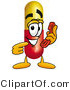 Illustration of a Medical Pill Capsule Mascot Holding a Telephone by Mascot Junction
