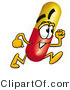 Illustration of a Medical Pill Capsule Mascot Running by Mascot Junction