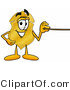 Illustration of a Police Badge Mascot Holding a Pointer Stick by Mascot Junction