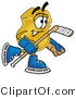 Illustration of a Police Badge Mascot Playing Ice Hockey by Mascot Junction