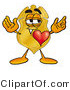 Illustration of a Police Badge Mascot with His Heart Beating out of His Chest by Mascot Junction