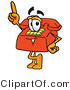 Illustration of a Red Cartoon Telephone Mascot Pointing Upwards by Mascot Junction