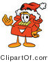 Illustration of a Red Cartoon Telephone Mascot Wearing a Santa Hat and Waving by Mascot Junction