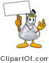 Illustration of a Science Beaker Mascot Holding a Blank Sign by Mascot Junction
