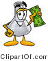 Illustration of a Science Beaker Mascot Holding a Dollar Bill by Mascot Junction