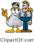 Illustration of a Science Beaker Mascot Talking to a Business Man by Mascot Junction