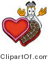 Illustration of a Science Beaker Mascot with an Open Box of Valentines Day Chocolate Candies by Toons4Biz