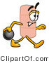 Illustration of an Adhesive Bandage Mascot Holding a Bowling Ball by Mascot Junction