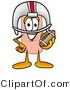 Illustration of an Adhesive Bandage Mascot in a Helmet, Holding a Football by Mascot Junction