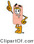 Illustration of an Adhesive Bandage Mascot Pointing Upwards by Mascot Junction