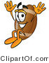 Illustration of an American Football Mascot Jumping by Mascot Junction