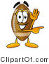 Illustration of an American Football Mascot Waving and Pointing by Mascot Junction