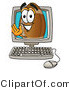 Illustration of an American Football Mascot Waving from Inside a Computer Screen by Mascot Junction