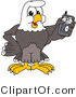Vector Illustration of a Bald Eagle Mascot Holding a Cell Phone by Mascot Junction