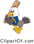 Vector Illustration of a Bald Eagle Mascot Playing Baseball by Toons4Biz
