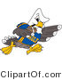 Vector Illustration of a Bald Eagle Mascot Running in a Football Game by Mascot Junction