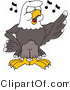 Vector Illustration of a Bald Eagle Mascot Singing in Choir by Mascot Junction