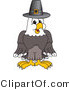 Vector Illustration of a Bald Eagle Mascot Wearing a Pilgrim Hat by Mascot Junction