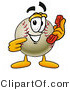Vector Illustration of a Baseball Mascot Holding a Telephone by Mascot Junction