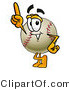 Vector Illustration of a Baseball Mascot Pointing Upwards by Mascot Junction