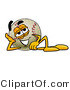 Vector Illustration of a Baseball Mascot Resting His Head on His Hand by Mascot Junction