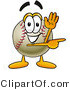 Vector Illustration of a Baseball Mascot Waving and Pointing by Toons4Biz
