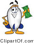 Vector Illustration of a Blimp Mascot Holding a Dollar Bill by Toons4Biz