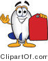 Vector Illustration of a Blimp Mascot Holding a Red Clearance Price Tag by Mascot Junction