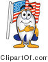 Vector Illustration of a Blimp Mascot Pledging Allegiance to the American Flag by Toons4Biz
