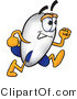 Vector Illustration of a Blimp Mascot Running by Mascot Junction