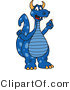 Vector Illustration of a Blue Cartoon Dragon Mascot with an Idea by Mascot Junction