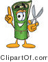 Vector Illustration of a Carpet Roll Mascot Holding Scissors by Mascot Junction